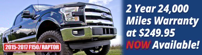 2 year 24,000 miles Warranty for your 2015-2017 F150 and 2017 Raptor