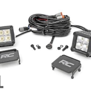 2-inch Square Cree LED Lights - (Pair | Chrome Series w/ Cool White DRL) 70903DRL