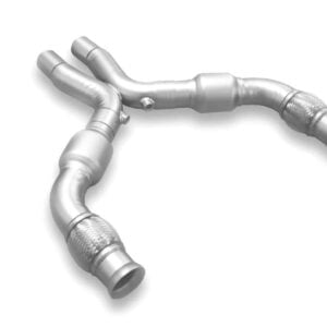 2005-2010 Ford Mustang GT 4.6L, LTH™  X-Pipe, EcoF™ Catalytic Converter, Factory Bolt In / 2.75", 304, 18 Gauge Stainless Steel, Titan™  Finish FDXP00007T