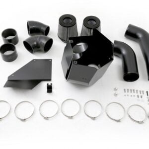 Ford EcoBoost Raptor '17-, cp-e™ aIntake™ 4.00" Aluminum, Stock Turbo, Black Silicone, 5-Ply, Double Wire Mesh Reinforced | Satin Black | (2) SynoilD™ Filters