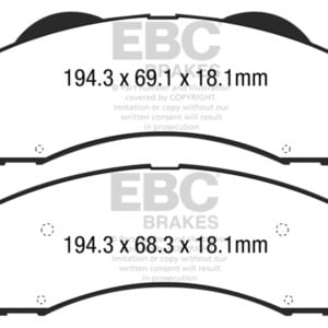 EBC 15+ Ford F150 2.7 Twin Turbo (2WD) Ultimax2 Front Brake Pads