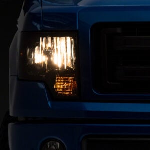 Raxiom 09-14 Ford F-150 Axial OEM Style Rep Headlights- Chrome Housing- SmokedLens