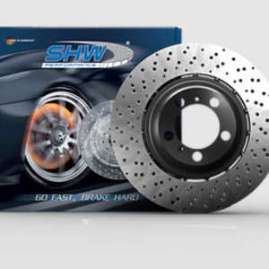 SHW 15-19 Ford Mustang GT350 5.2L (Up to 2/4/2019) Rear Cross-Drilled LW Brake Rotor (FR3Z2C026C)
