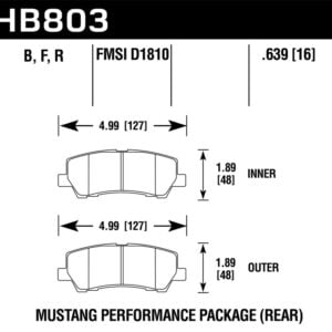 Hawk 15-20 Ford Mustang GT 5.0L / 16-17 Mustang Brembo Package DTC-30 Race Rear Brake Pads