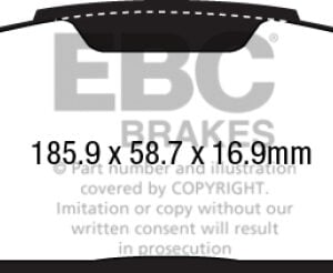 EBC 15+ Ford Mustang 2.3 Turbo Redstuff Front Brake Pads