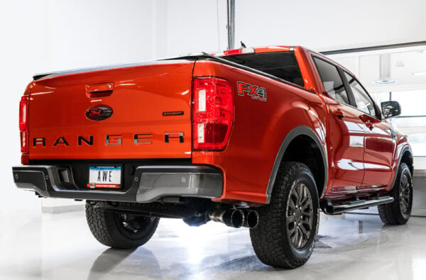 AWE Tuning 2019+ Ford Ranger 0FG Performance Exhaust System w/Diamond Black Tips & Rock Guard AWE Tuning 2019+ Ford Ranger 0FG Performance Exhaust System w/Diamond Black Tips & Rock Guard