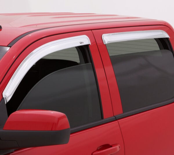 AVS 20-22 Chevrolet Silverado 1500 LTD Ext. Cab/DC F&R Ventvisor Window Deflectors 4pc - Chrome AVS 20-22 Chevrolet Silverado 1500 LTD Ext. Cab/DC F&R Ventvisor Window Deflectors 4pc - Chrome