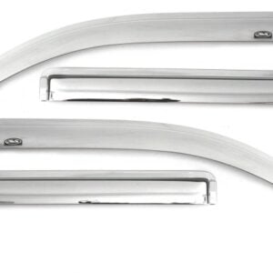 AVS 07-18 Toyota Tundra Crewmax Ventvisor Outside Mount Front & Rear Window Deflectors 4pc - Chrome