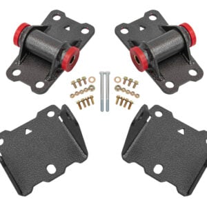 BMR 78-87 G-Body Motor Mount Kit Upper & Lower Poly - Black Hammertone