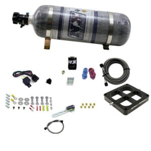 Nitrous Express Dry Single Entry Billet Crossbar Plate System 100-500hp (4500) w/12lb Carbon Bottle