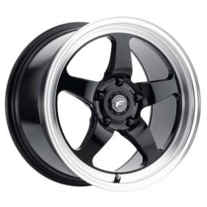 Forgestar D5 Drag 18x5 / 5x120.65 BS / ET-10 / 2.6 Gloss BLK / Diamond Lip 78.1 Bore