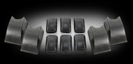 Recon Lighting Hummer H2 02-10 10-Piece Set Smoked Cab Roof Light Lenses w Five Amber Forward Facing and Five Red Rear Facing 194 Xenon Bulbs 264160BK