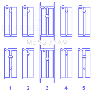 King Engine Bearings Nissan L20B/Z20/Z22/Z24 (Size +0.25mm) Main Bearing Set