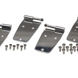 Kentrol 76-93 Jeep CJ/Wrangler YJ Door Hinge Set 4 Pieces - Polished Silver