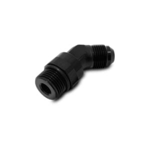 Vibrant -8AN Male to Male -8AN Straight Cut 45 Degree Adapter Fitting - Anodized Black
