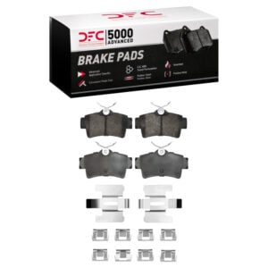 DFC 94-04 Ford Mustang Rear 5000 Advanced Semi Metallic Brake Pads and Hardware Kit